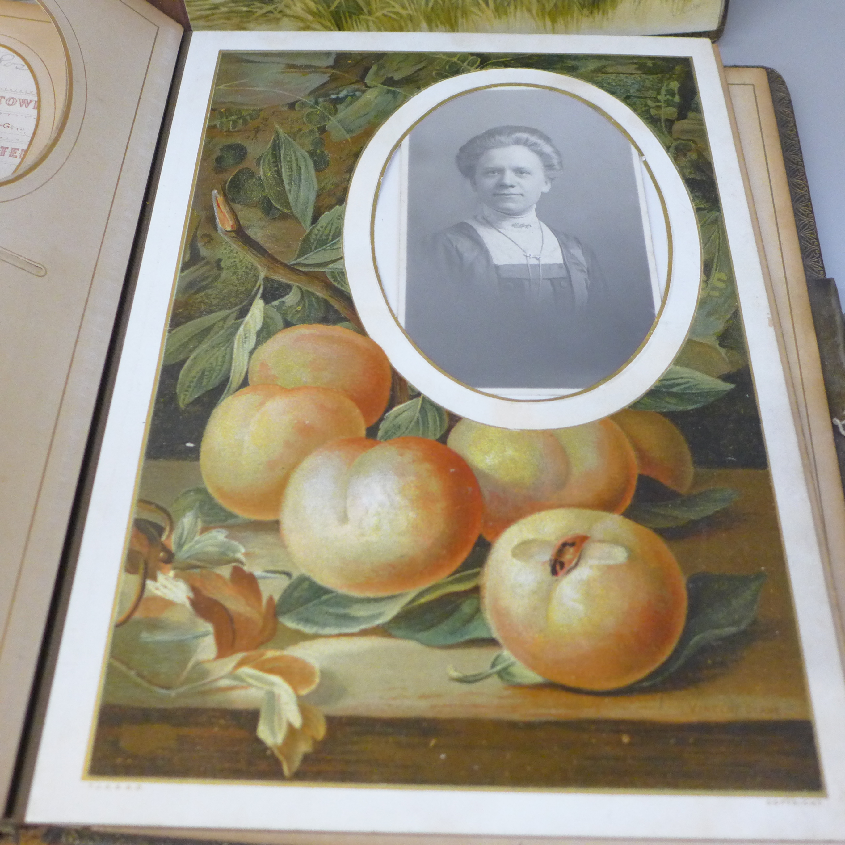 Two Victorian photograph albums with coloured mounts, some cabinet cards and CDVs - Image 6 of 6