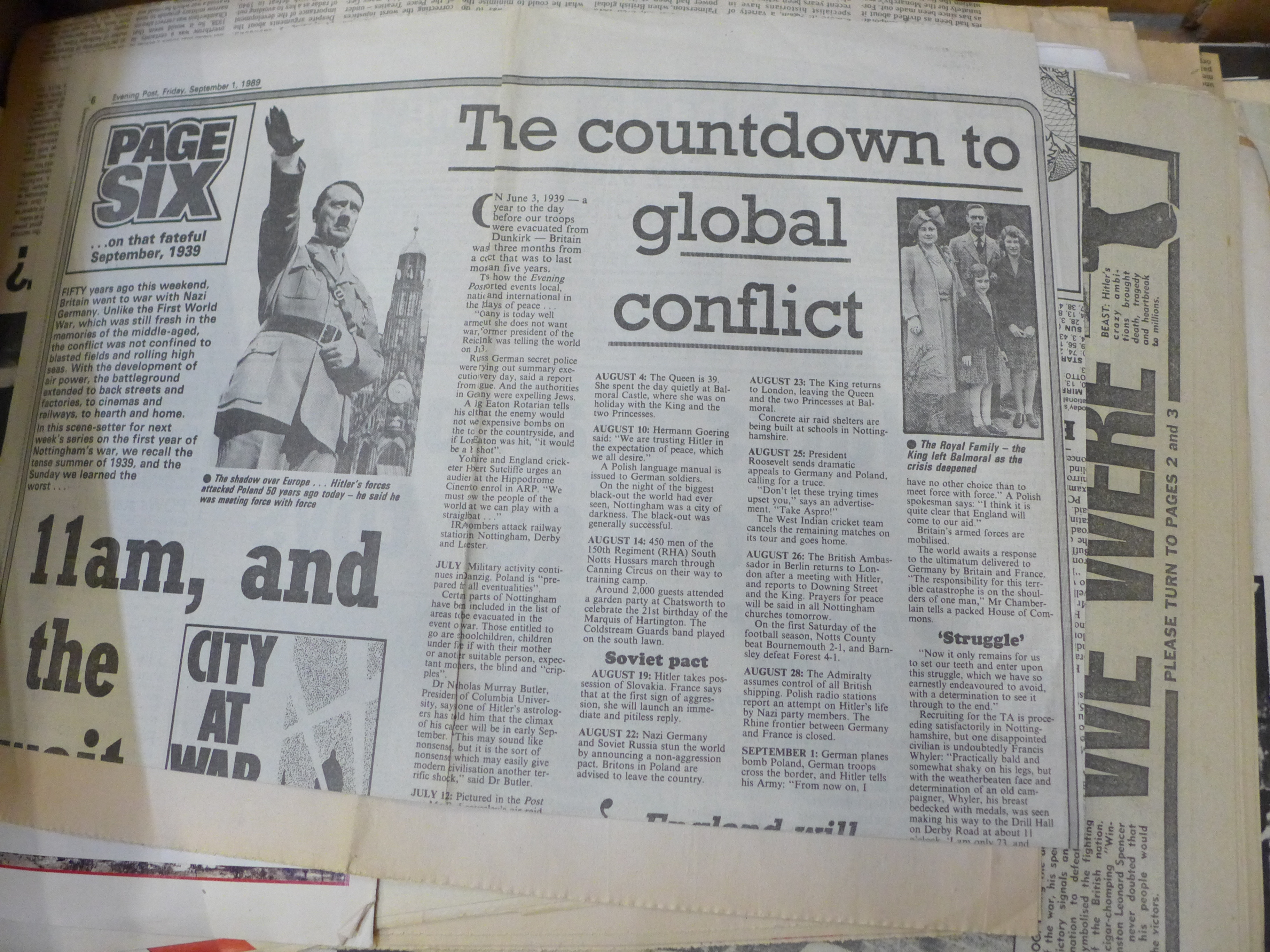 A collection of newspaper ephemera; WWI/WWII, Kennedy Assassination, first man on the moon, - Image 8 of 12