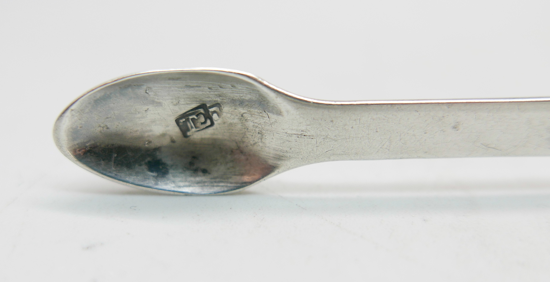 A pair of silver sugar bows, a pair of Victorian Scottish silver mustard spoons and a Victorian - Image 4 of 4
