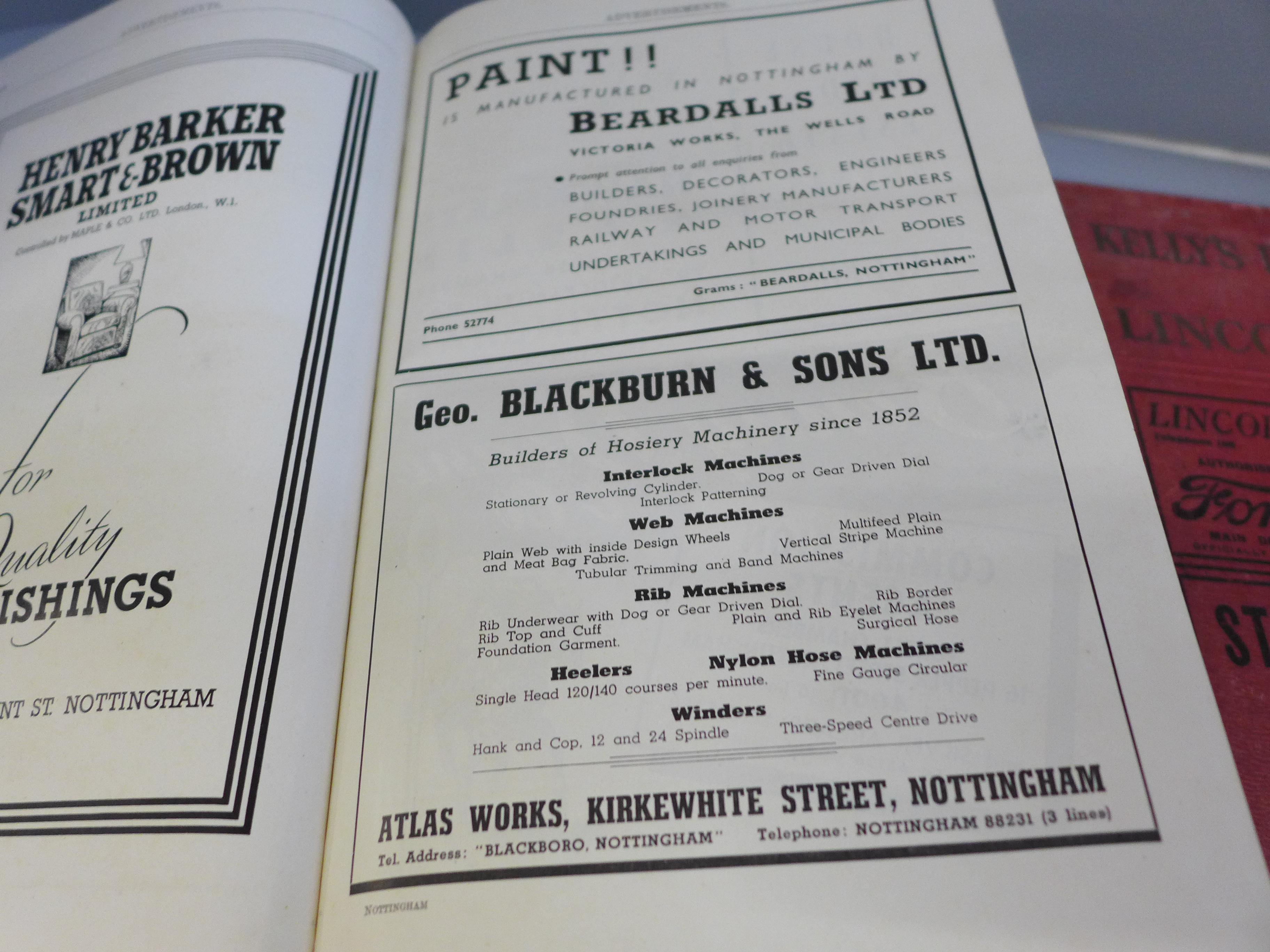 Kelly's Directory of Nottingham and West Bridgford 1953 and Kelly's Directory of Lincolnshire 1933 - Image 7 of 8