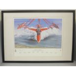 A Red Arrows commemorative signed framed print, Reds Out Of The Blue, 467/850