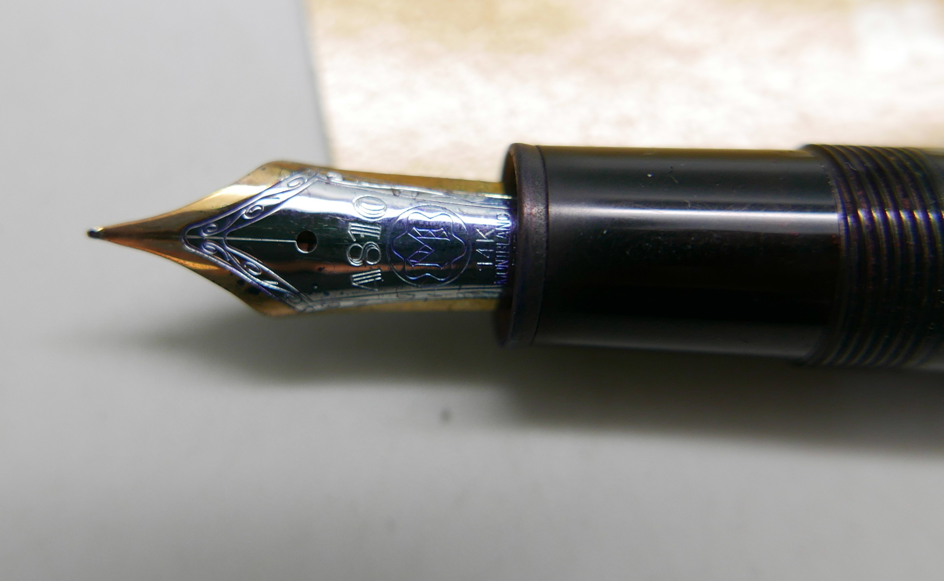 A Montblanc Meisterstuck No.146 fountain pen with 14ct gold nib, EC110011, with a warranty card - Image 2 of 4