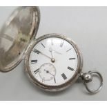A silver full-hunter pocket watch, the dial marked Rotherhams, London