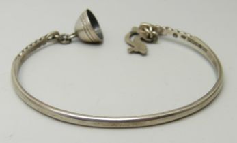 A silver bangle by Holder Lindstrom, Finland