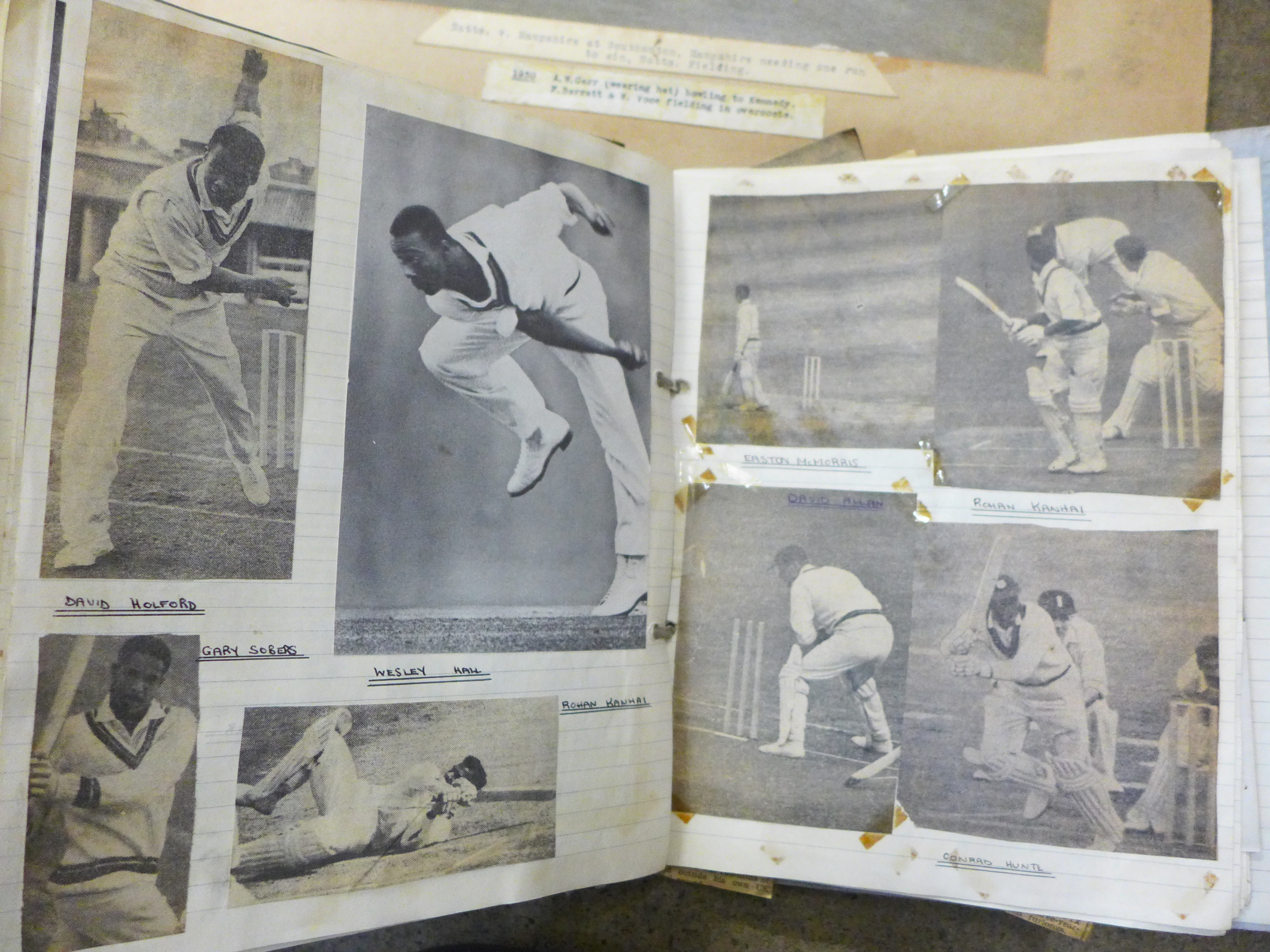Cricket ephemera and scrap albums with autographs including Larwood, Boycott, Subba Row - Image 11 of 19