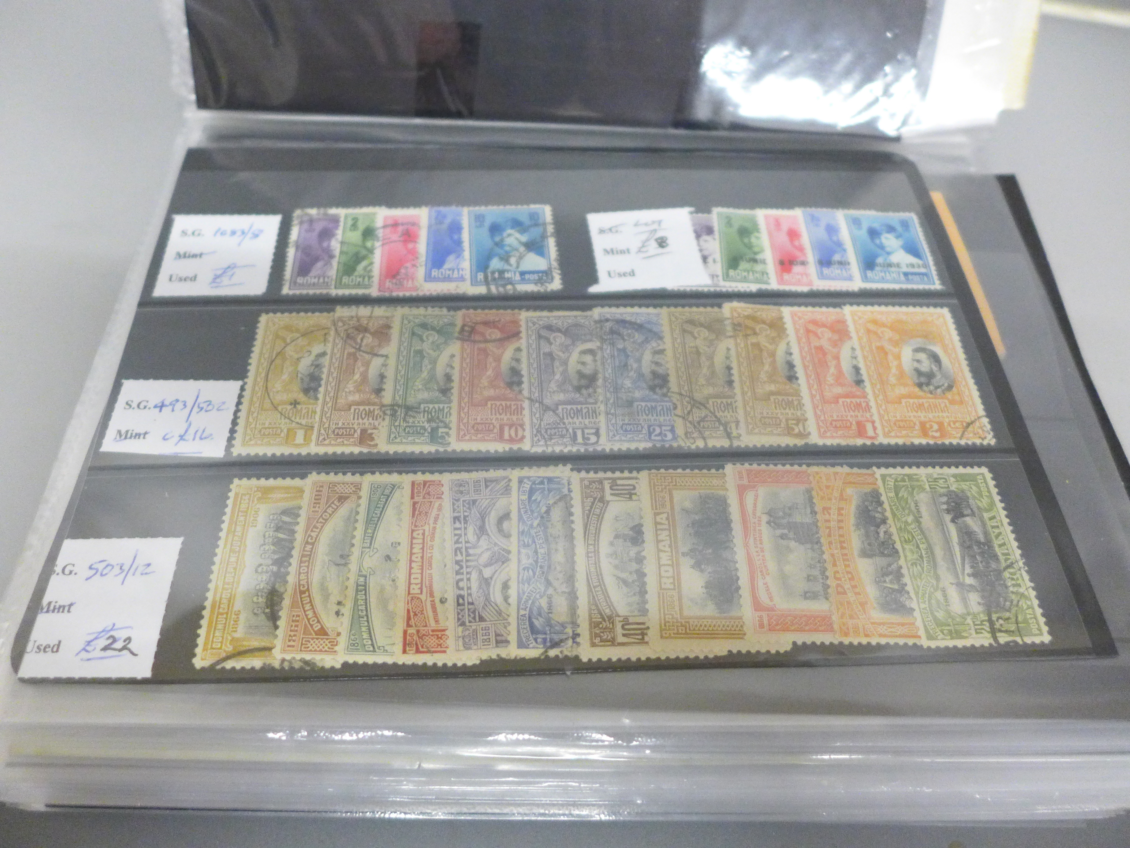 Stamps; an album of better stamps and sets on stock cards, all identified and catalogued at over £ - Image 2 of 6