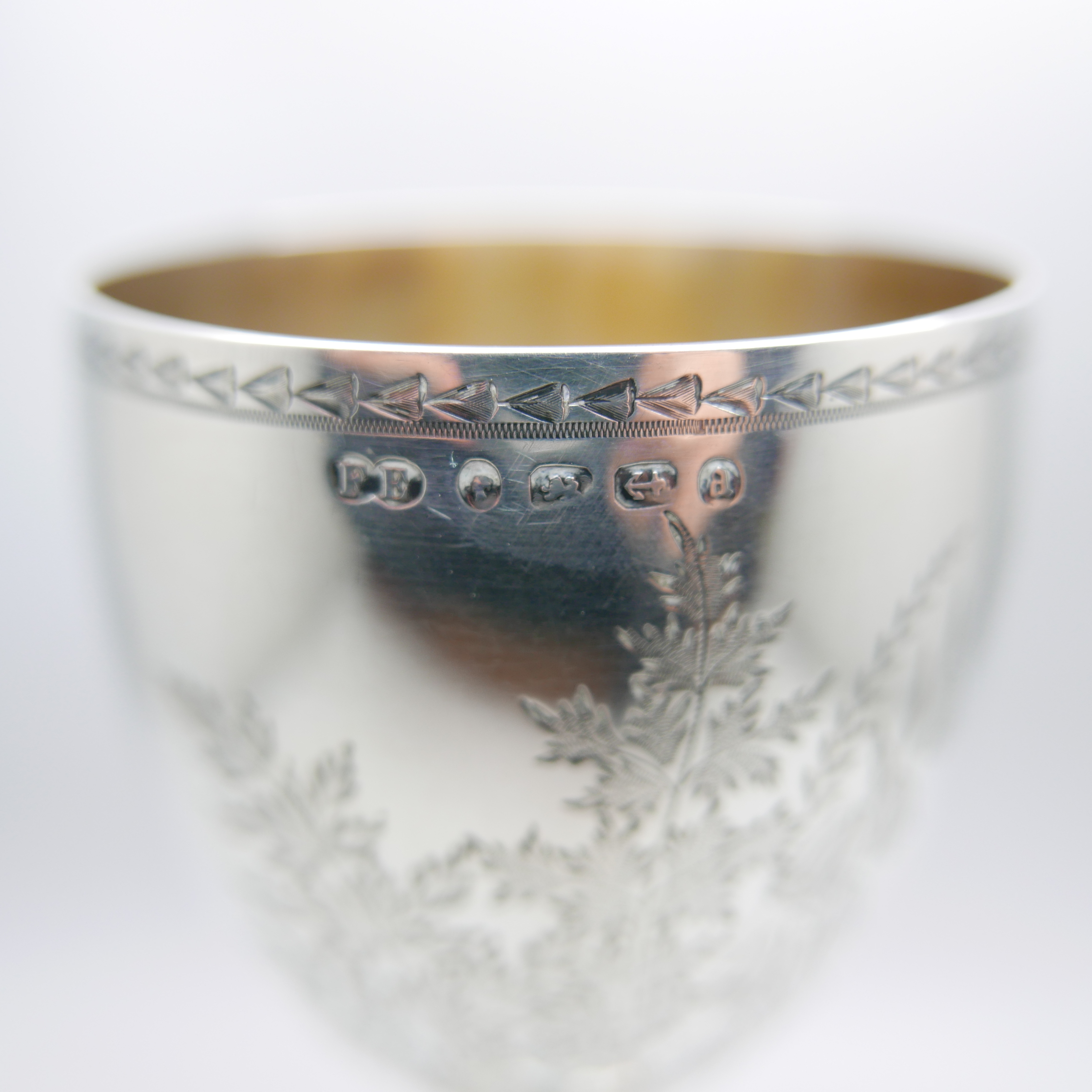 A Victorian silver goblet with cockerel detail and marked 'Kaiser', London 1856, Elkington & Co., - Image 6 of 6