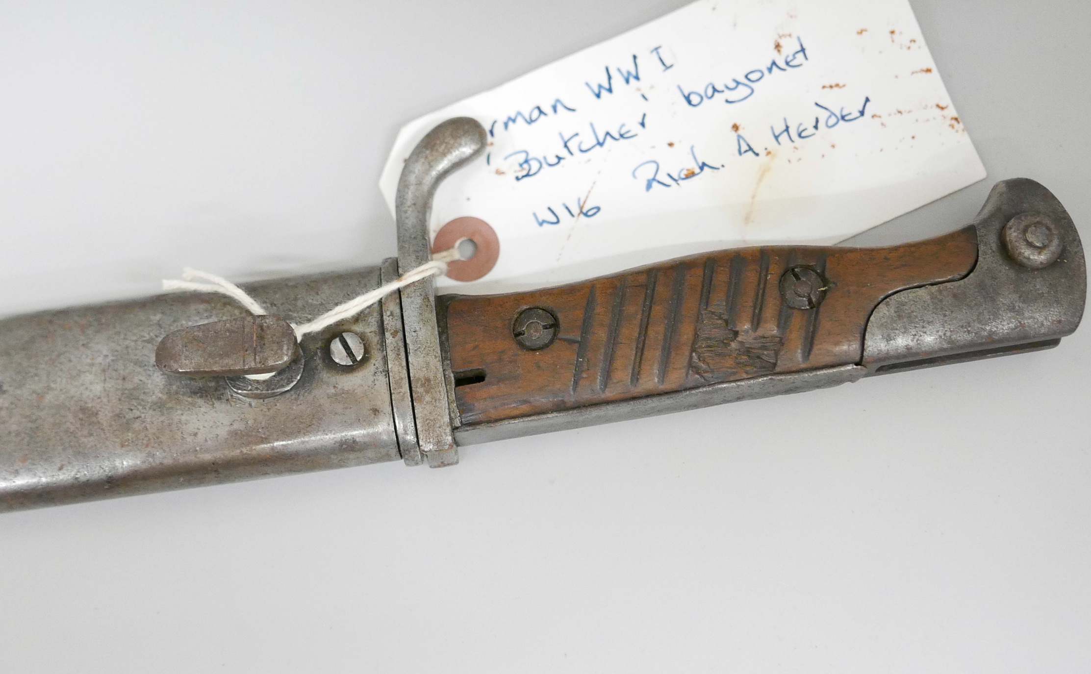 A German WWI 'Butcher' bayonet W16 Rich A. Herder - Image 2 of 4
