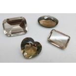 Four large unmounted citrines, 34g