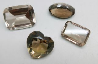 Four large unmounted citrines, 34g