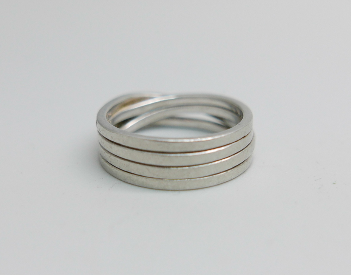 A 950 platinum and 28 diamond ring, 7.9g, M - Image 4 of 4