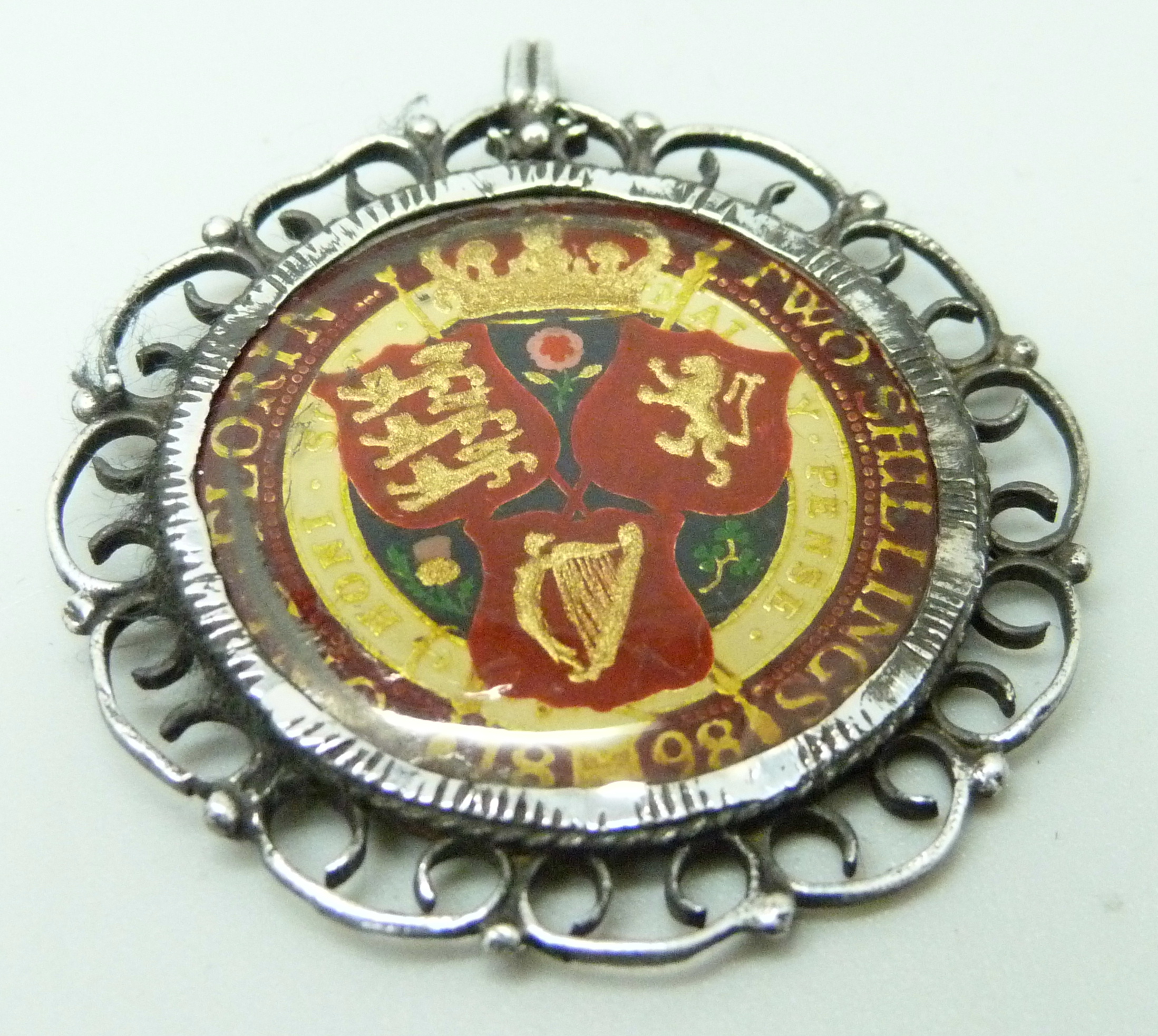 A mounted Victorian coin - Image 2 of 2