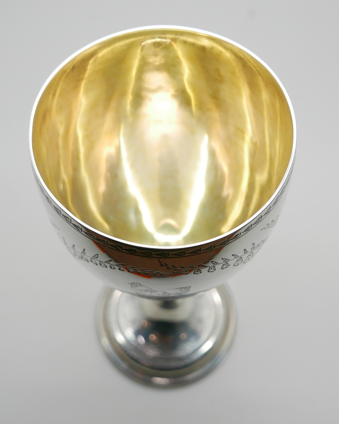 A Victorian silver goblet with cockerel detail and marked 'Kaiser', London 1856, Elkington & Co., - Image 5 of 6