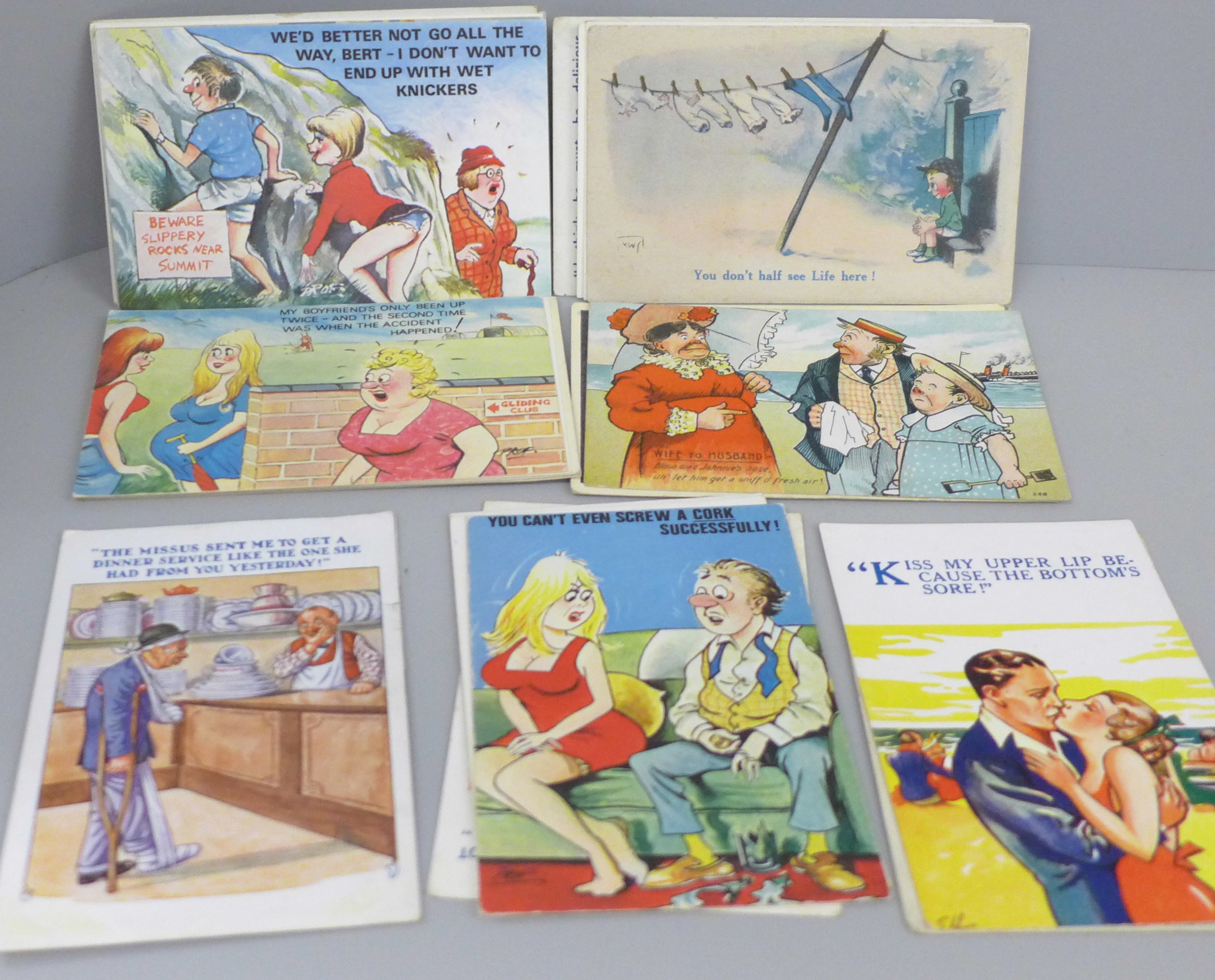 Postcards; a collection of comic postcards, vintage to modern