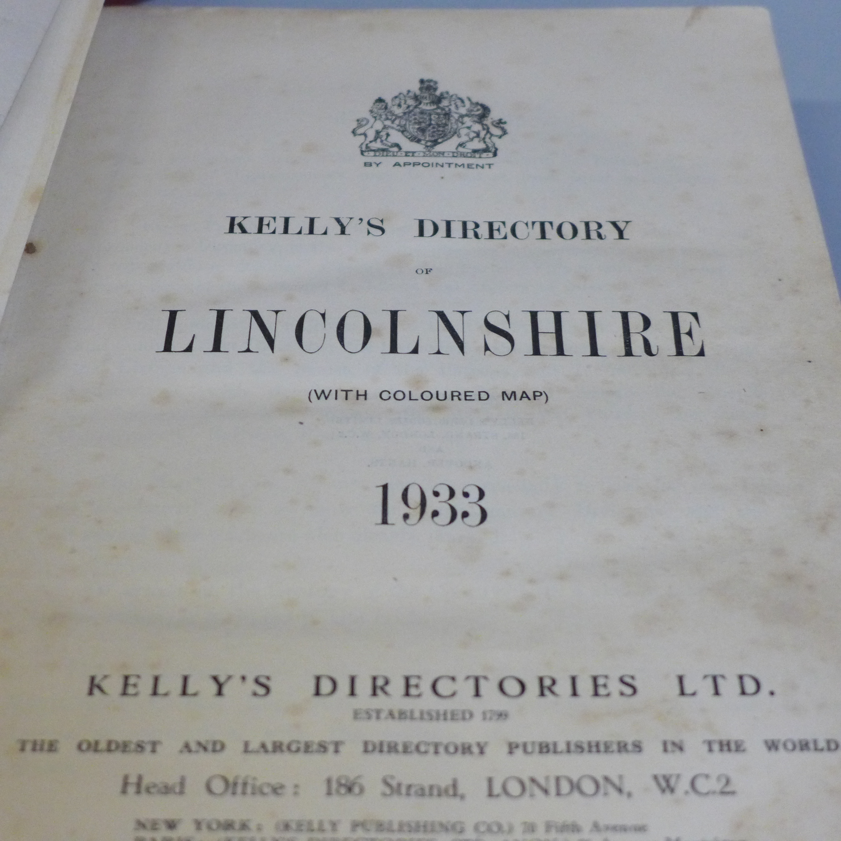 Kelly's Directory of Nottingham and West Bridgford 1953 and Kelly's Directory of Lincolnshire 1933 - Image 2 of 8