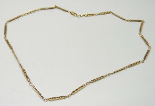 A fancy link 9ct gold necklace, 7.3g, 46cm