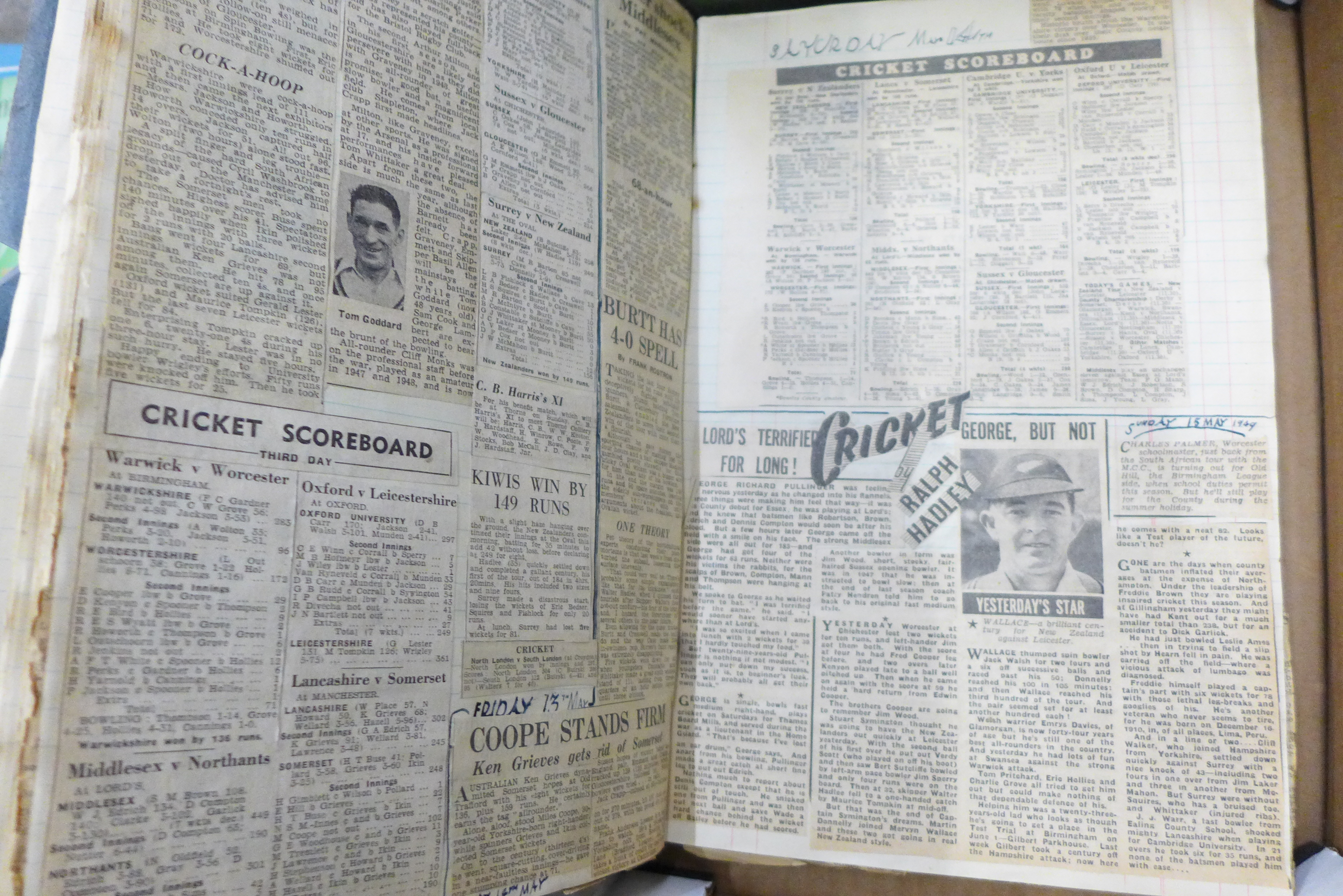 Cricket ephemera, scrapbooks with autographs, score books, etc., 1940s onward - Image 14 of 17