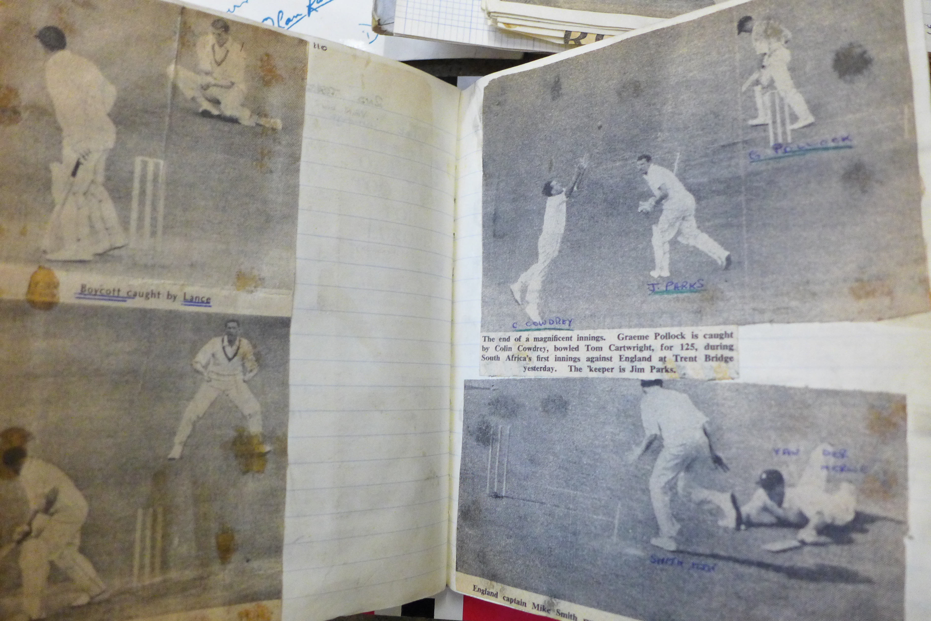 Cricket ephemera and scrap albums with autographs including Larwood, Boycott, Subba Row - Image 5 of 19