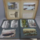Two albums of Edwardian postcards, photographic and topographical