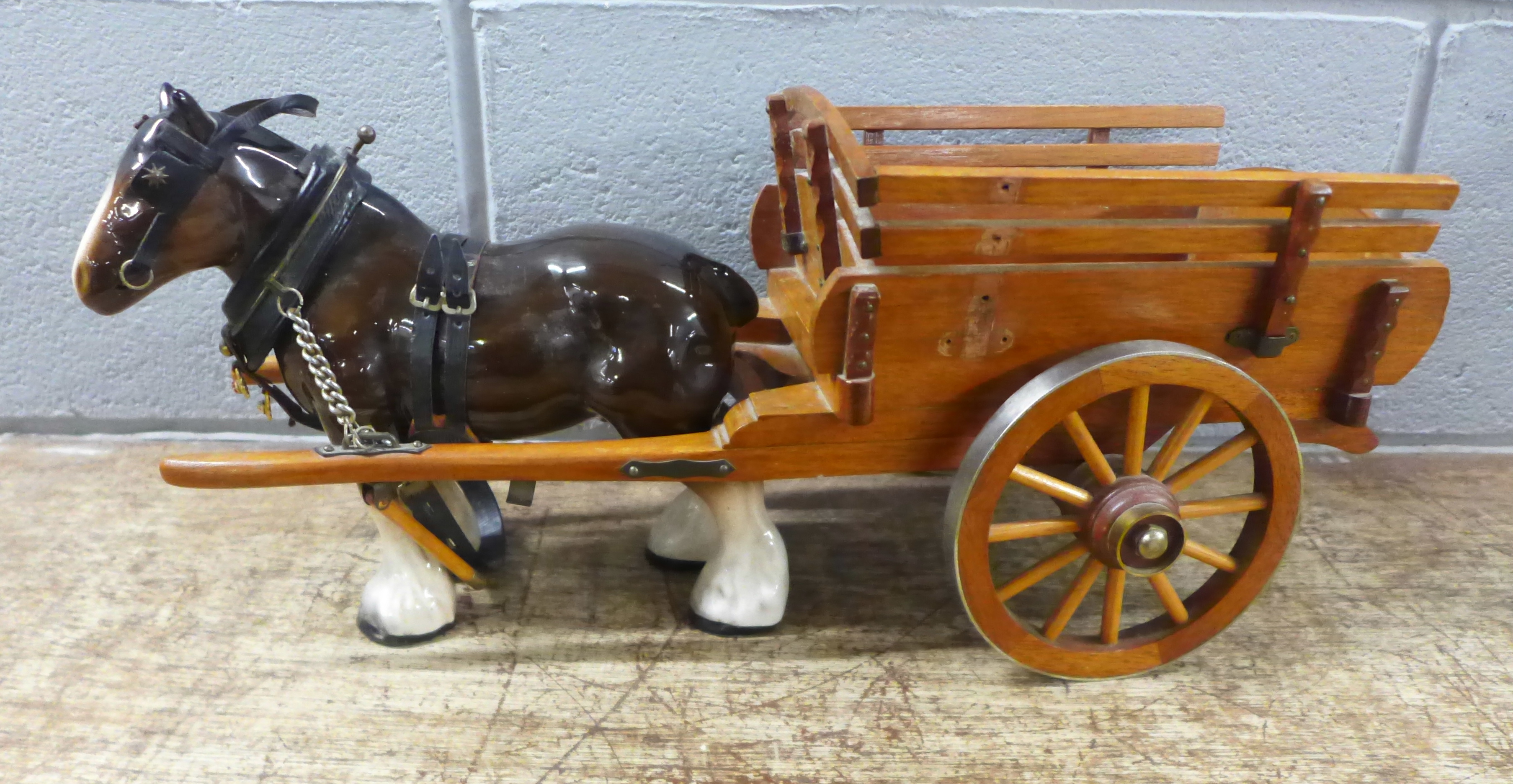 A large pottery model of a shire horse and a shire horse and cart **PLEASE NOTE THIS LOT IS NOT - Image 2 of 6