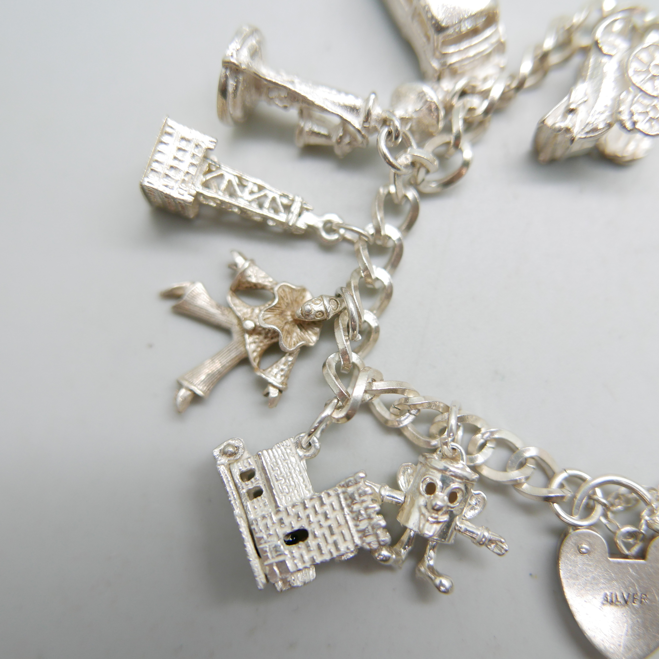 A silver charm bracelet, 50g - Image 2 of 5