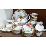 Royal Albert Old Country Roses teawares, teapot, bowls, sandwich plates, etc. **PLEASE NOTE THIS LOT