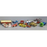 A collection of Dinky, Corgi and Matchbox vehicles, playworn