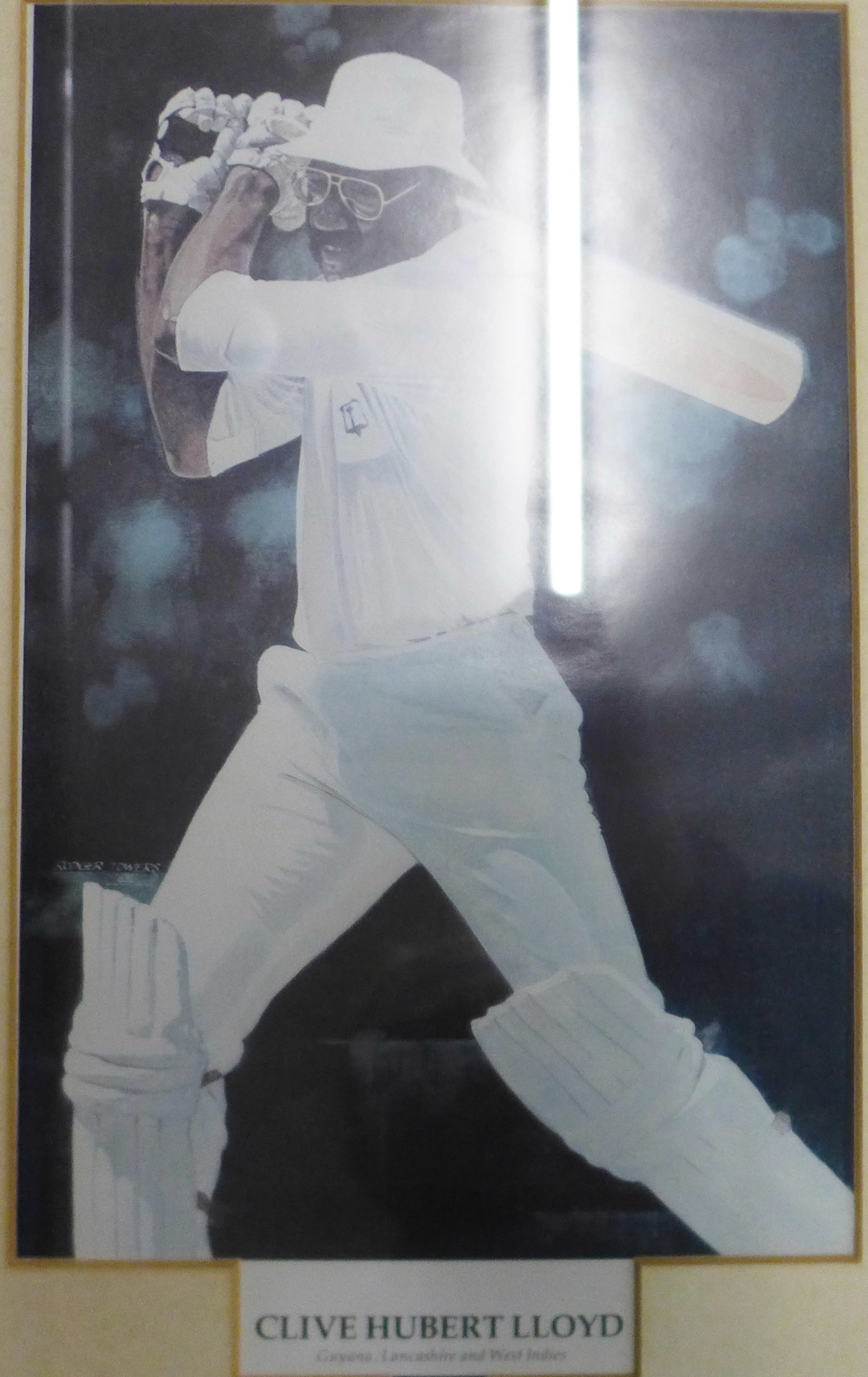 Five framed cricketer prints including Clive Lloyd, Imran Niazi and Gary Sobers - Image 3 of 6