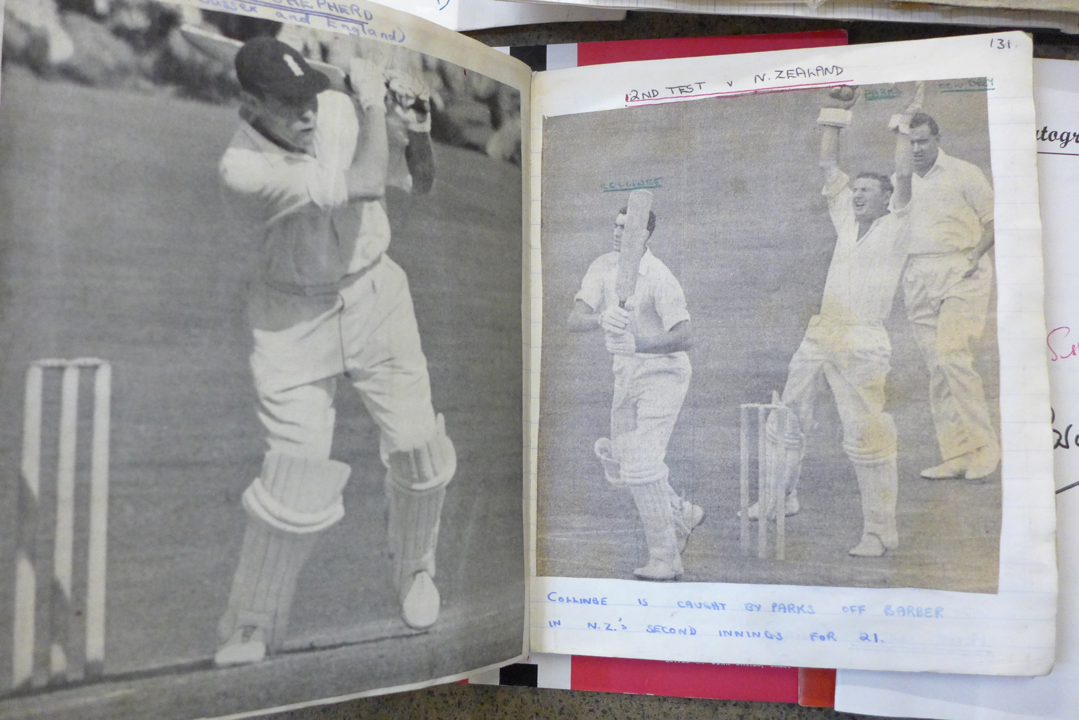 Cricket ephemera and scrap albums with autographs including Larwood, Boycott, Subba Row - Image 4 of 19