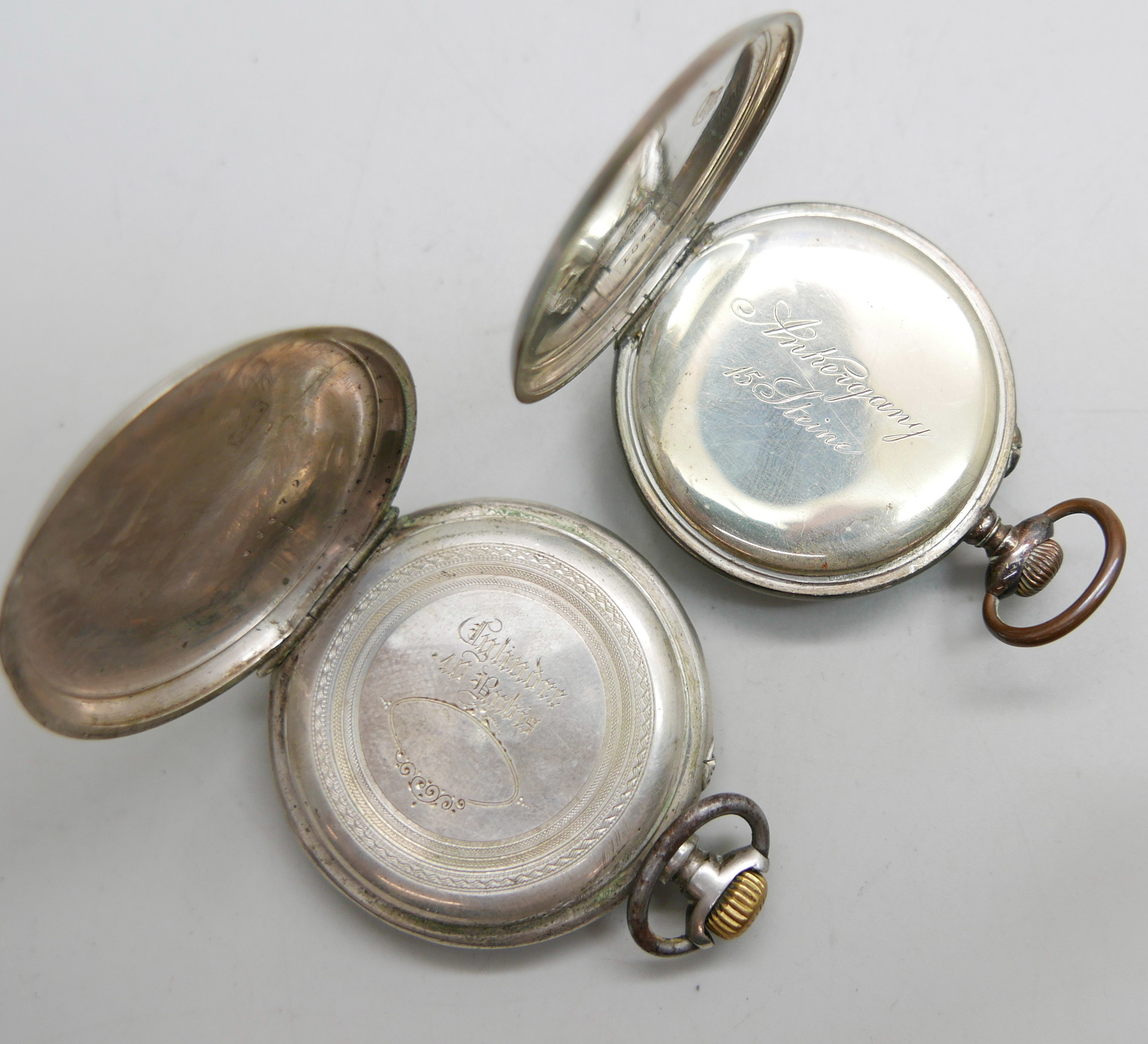 Two .800 silver top-wind pocket watches, a/f - Image 2 of 7
