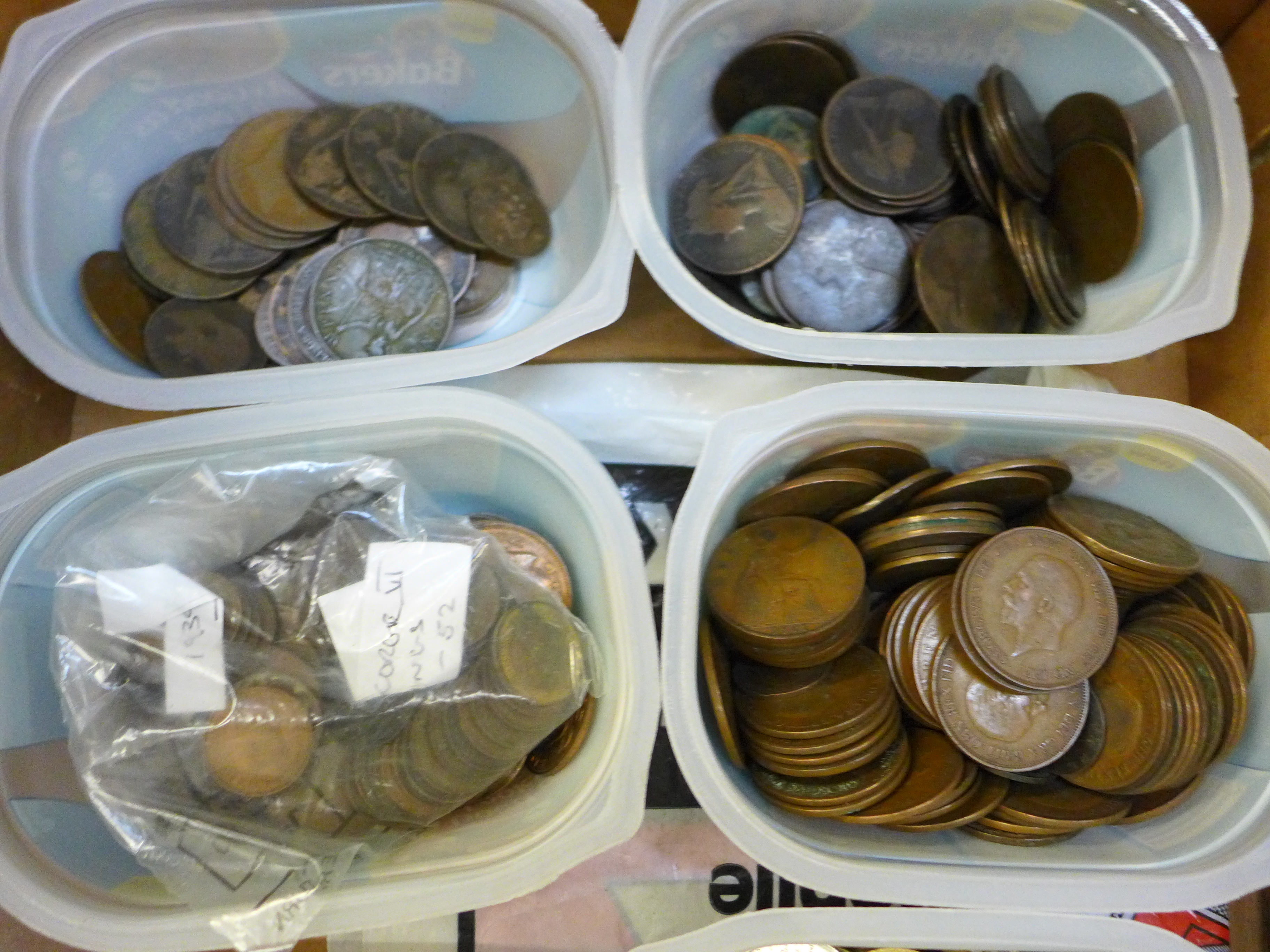 Bulk coin collections (1.25kg), including Victoria copper, Edward VII copper, George V copper, - Image 2 of 4