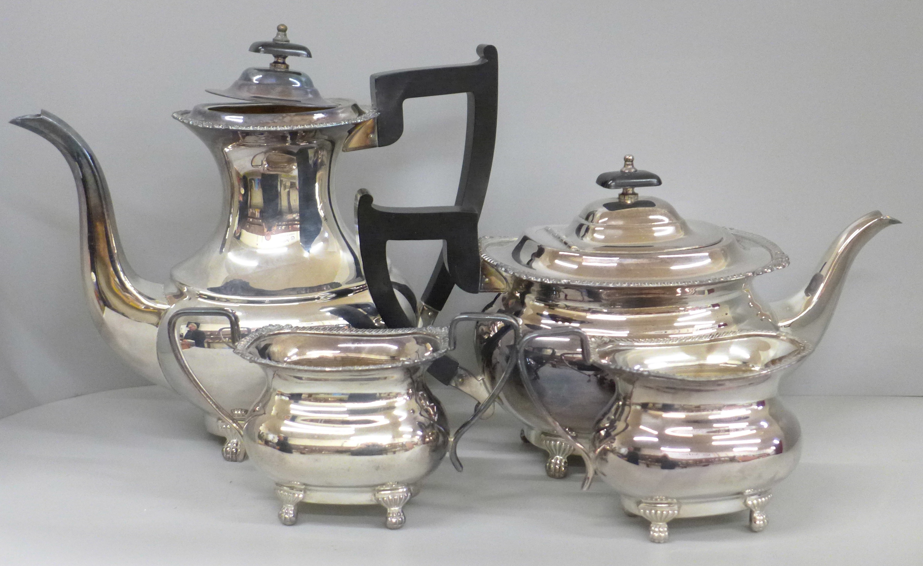 A Viners of Sheffield four piece silver plated tea service