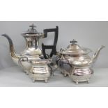 A Viners of Sheffield four piece silver plated tea service