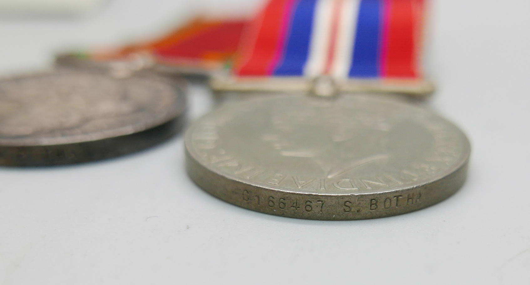 Four WWII medals including Africa Service Medal to C166467 S. Botha and leaflet - Image 4 of 4