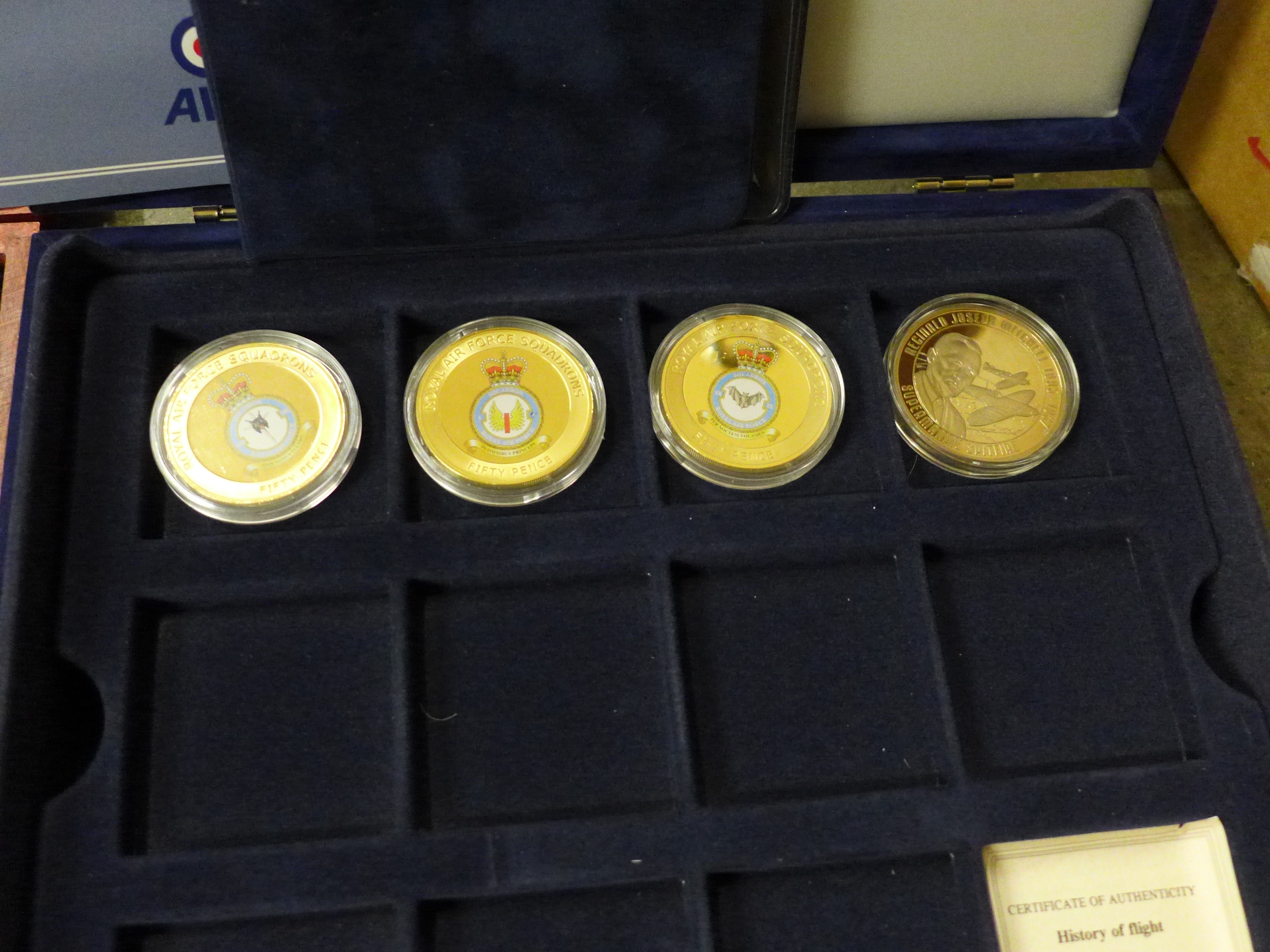 Commemorative coins, a Berlin Airlift first day coin cover, etc., also some empty cases and coin - Image 3 of 5