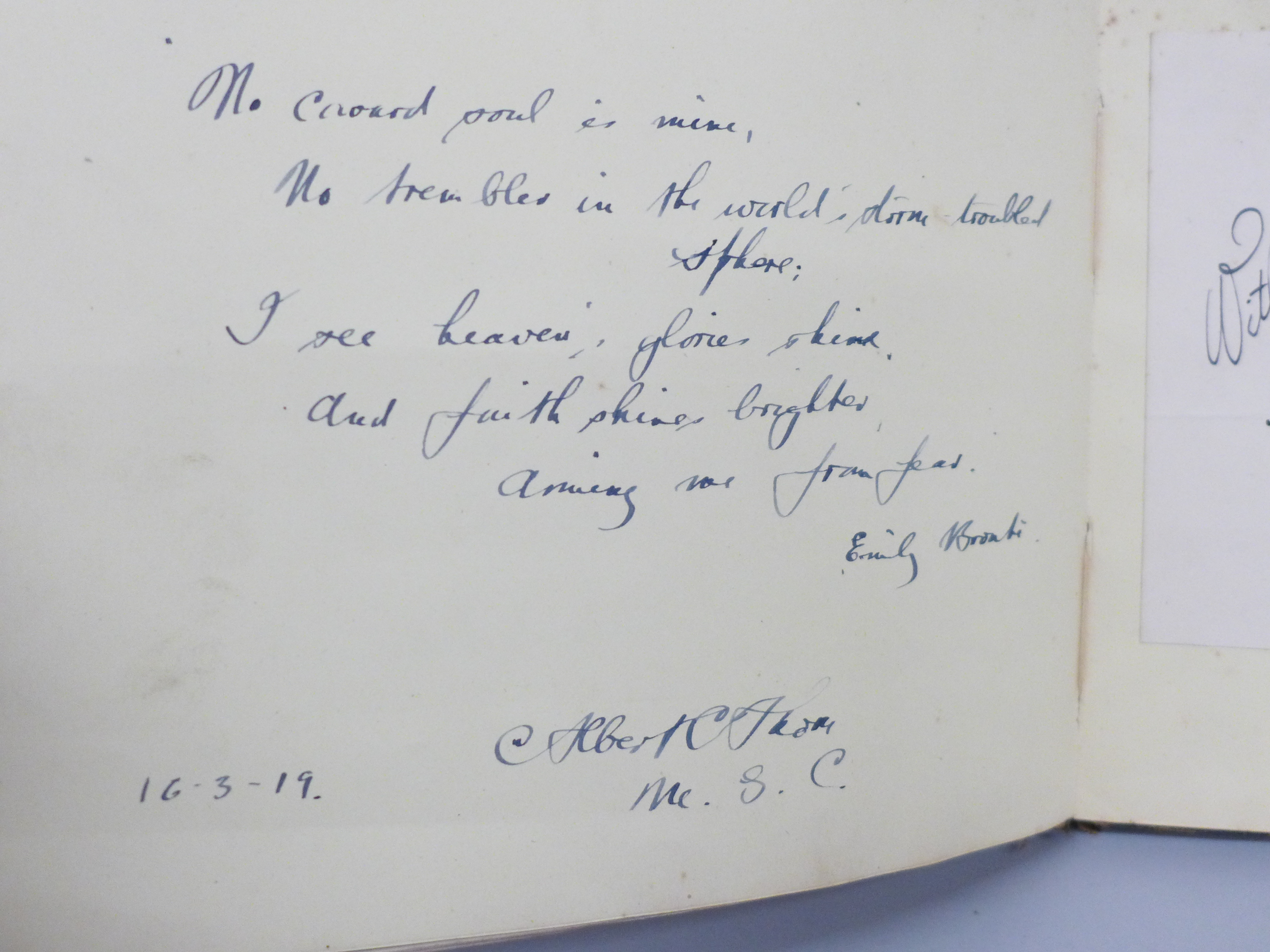 Two early 20th Century keepsake albums, with watercolours, verse and autographs - Image 7 of 21
