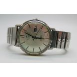 A gentleman's Tiara automatic 25 jewels day date wristwatch, (missing crown)
