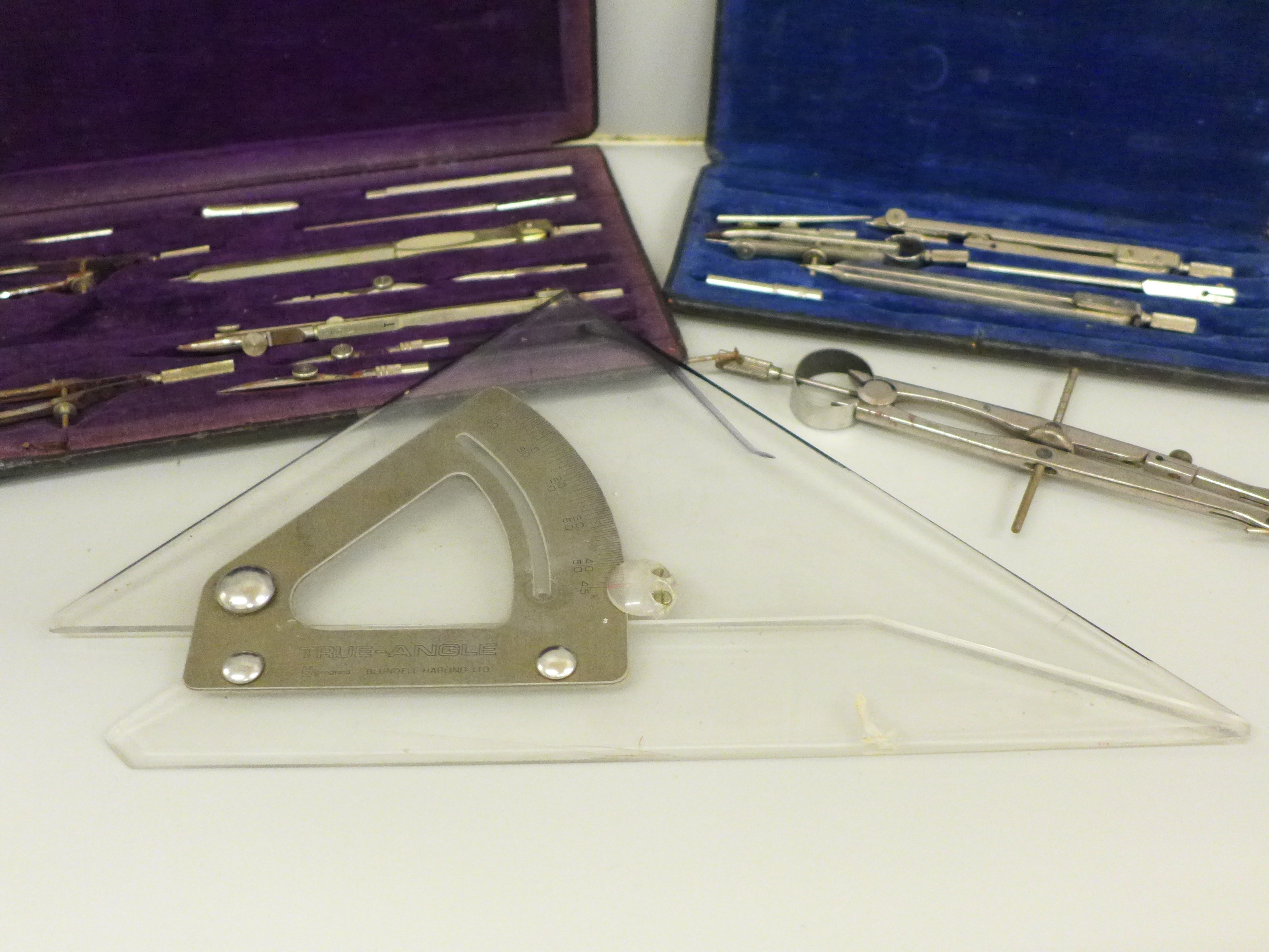 Two cased part sets of engineers technical drawing equipment with two other instruments - Image 4 of 4