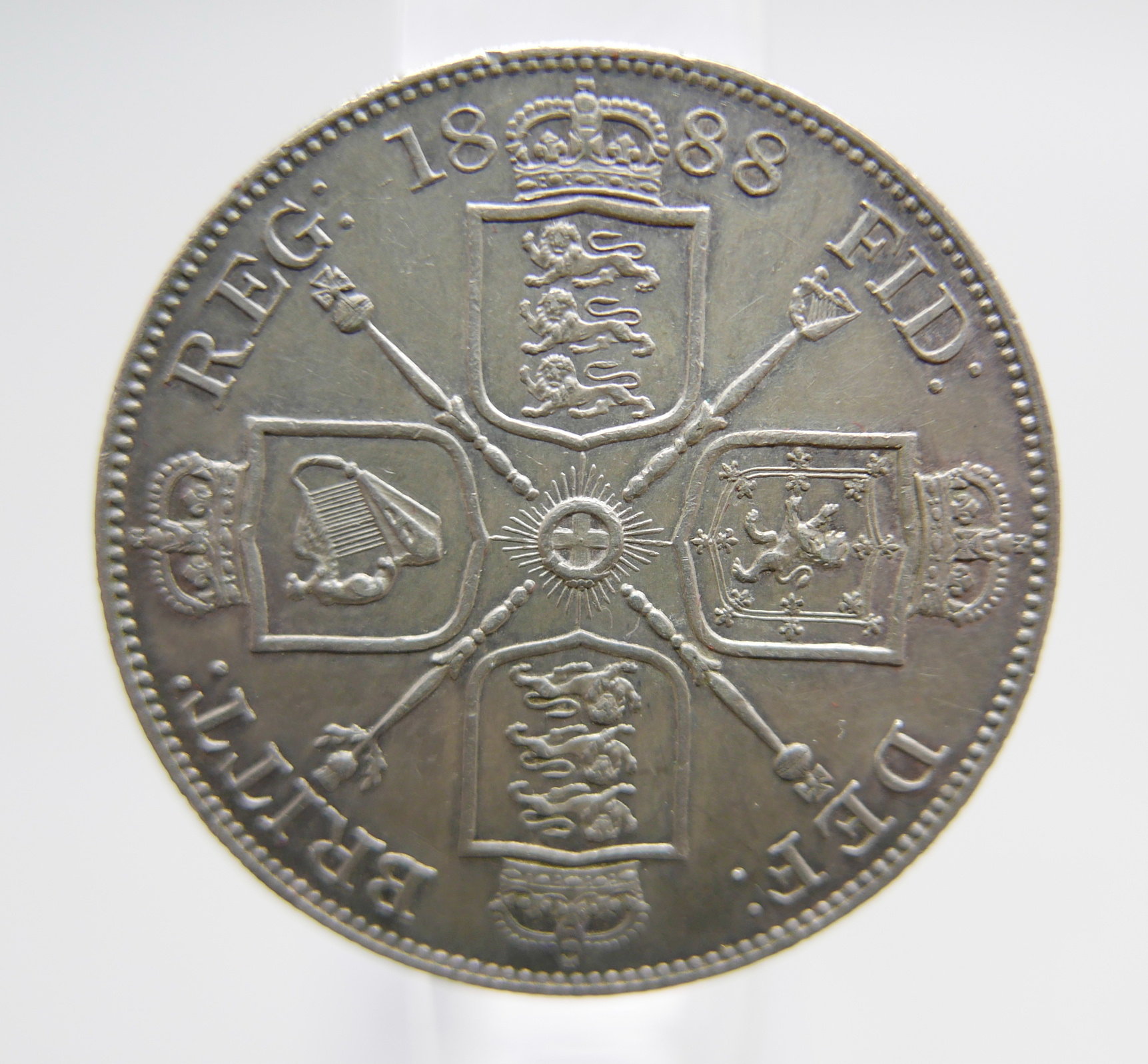 A Victorian veil head 1888 double florin - Image 2 of 2