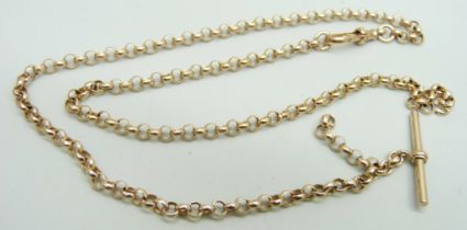 A 9ct gold Albert chain, a/f