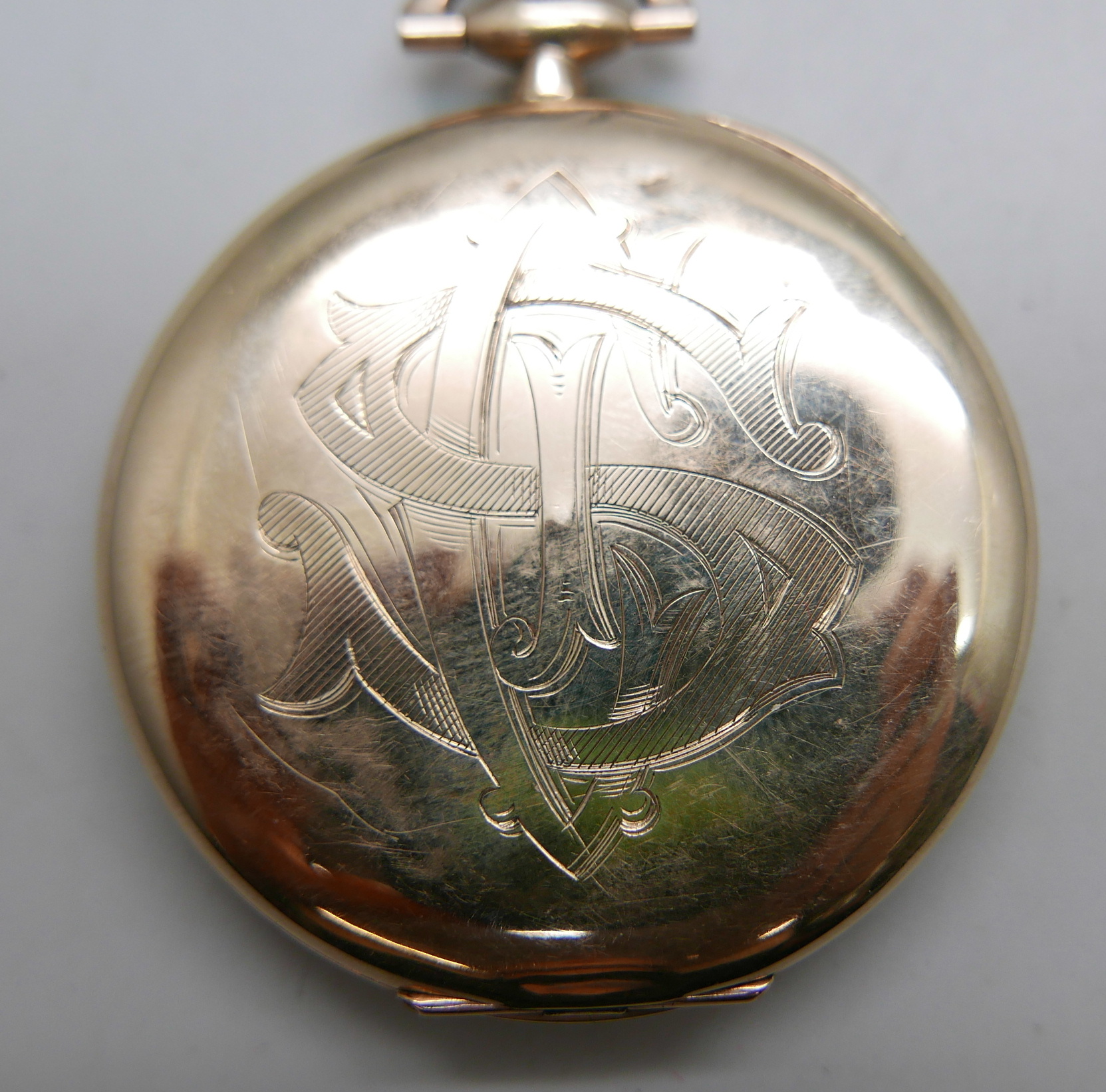 An Art Deco 9ct gold dress pocket watch, London import mark for 1914, with two fob ribbons, total - Image 4 of 6