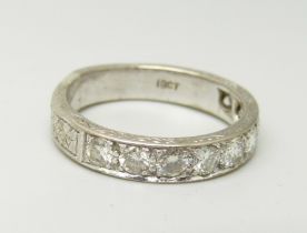 An 18ct gold and diamond half-eternity ring, approximately 1.40ct diamond weight, 7.2g, T