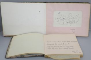 Two early 20th Century keepsake albums, with watercolours, verse and autographs