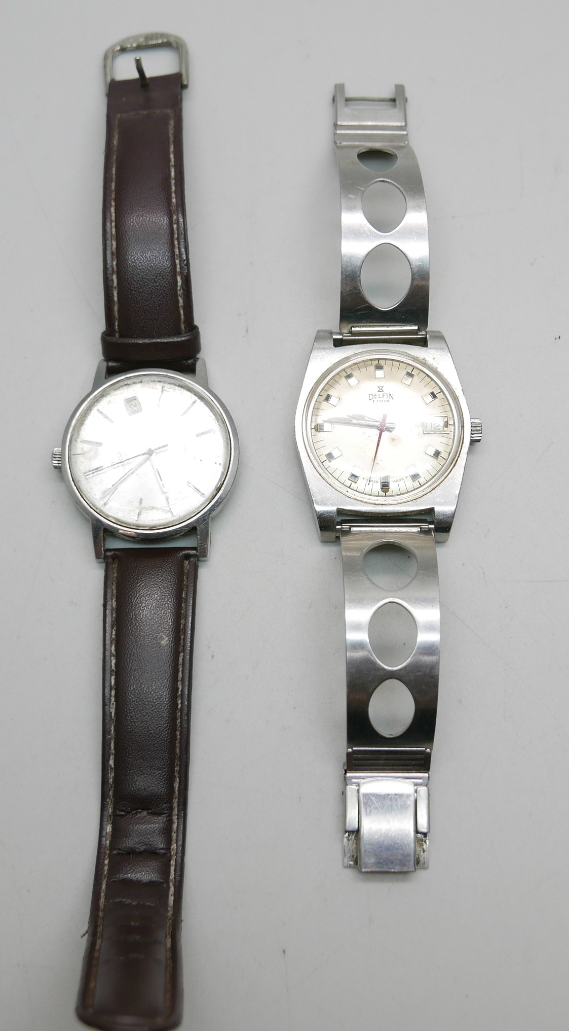 Two gentleman's wristwatches, Omega automatic date and Delfin Edox