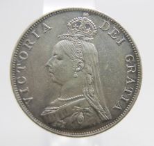 A Victorian veil head 1888 double florin