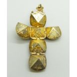 A gold plate on silver Masonic ball pendant