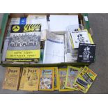 A collection of Notts County football programmes (home 1950s, 1960s, 1970s / away 1948-68), plus