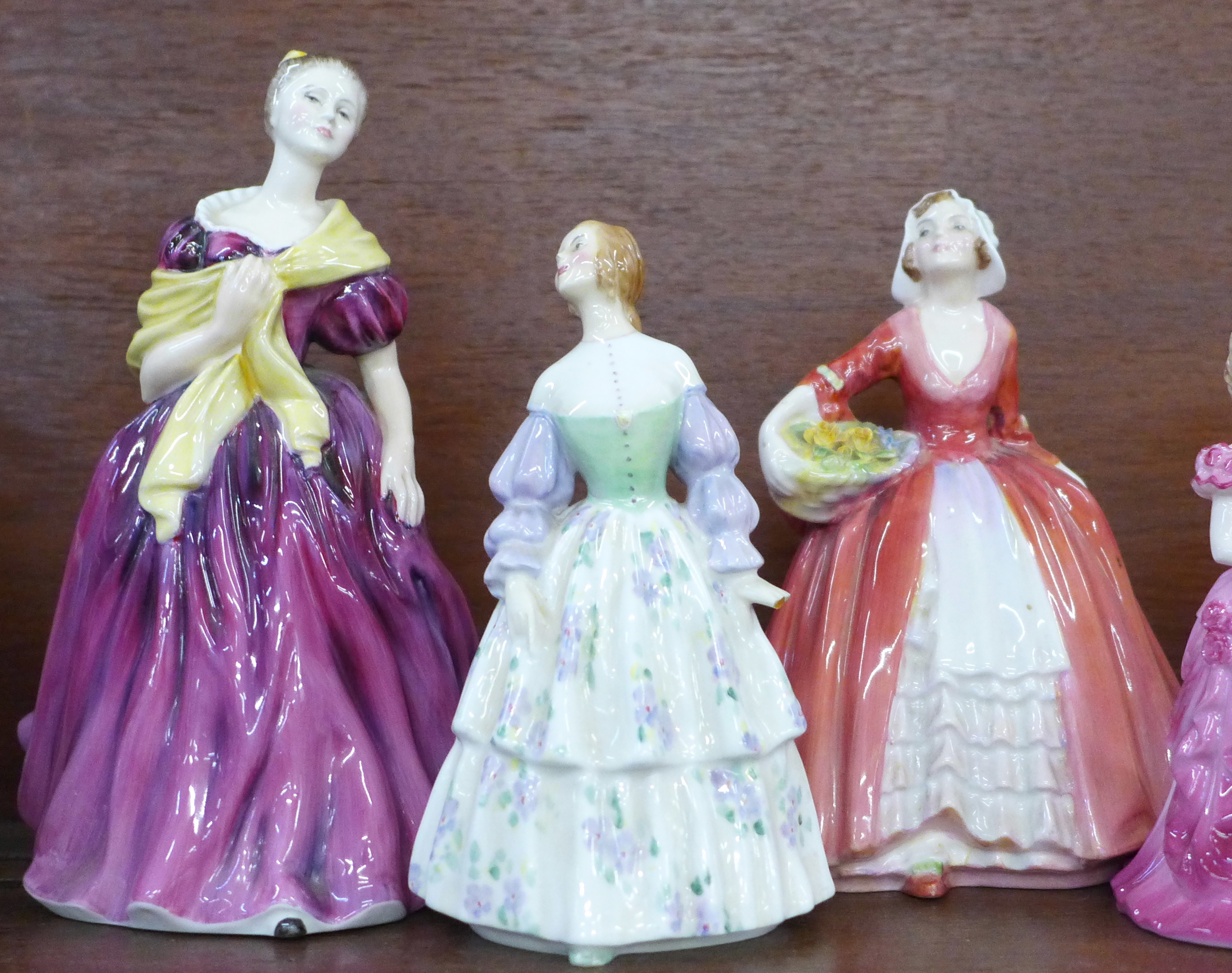 Eight figures of ladies; Royal Worcester Celebration Golden Moments, Coalport Debutante Dawn and - Image 3 of 4