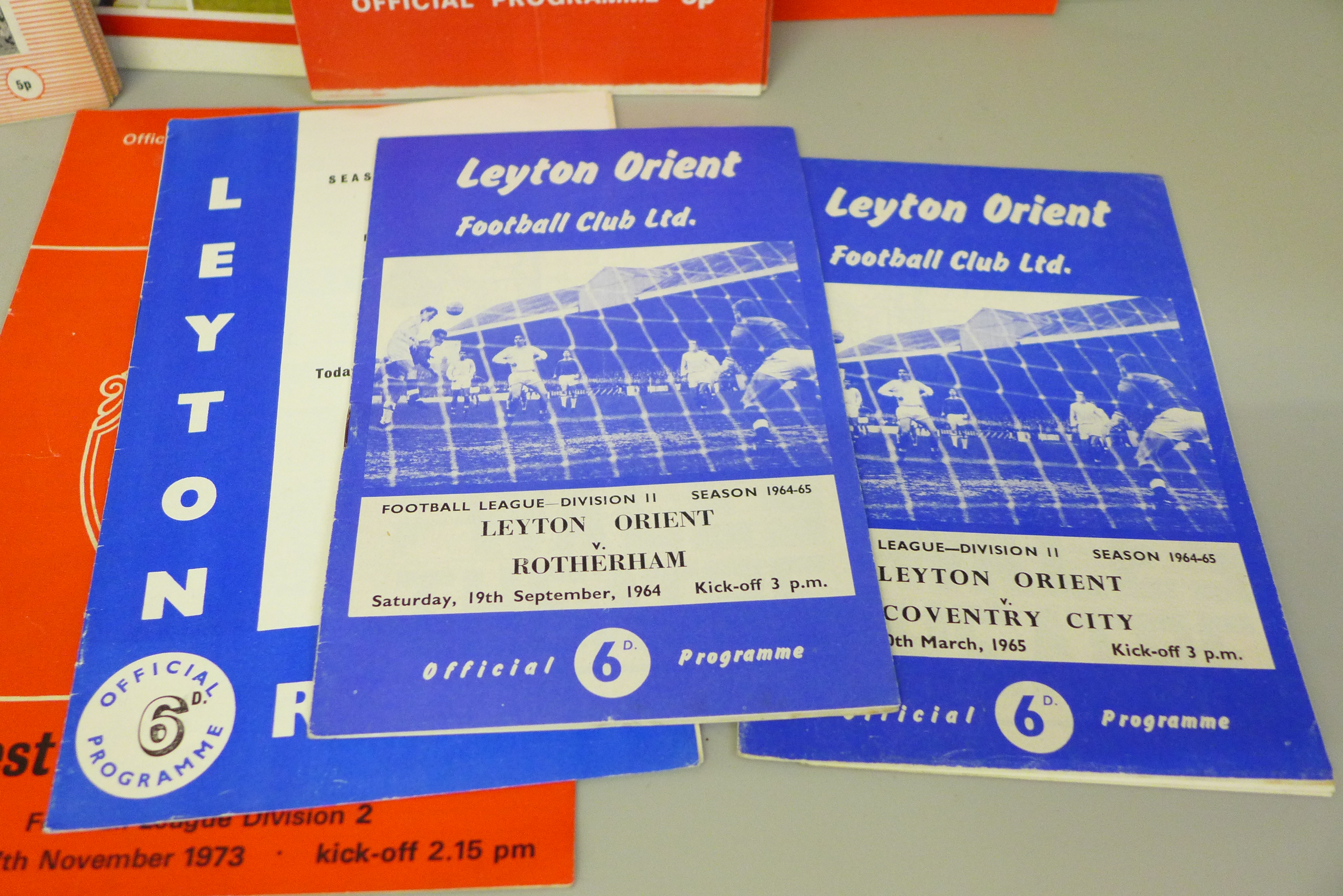 Football memorabilia; Leyton Orient home programmes from the 1950s (12 no.), 60s and 70s (50 no.) - Image 5 of 6