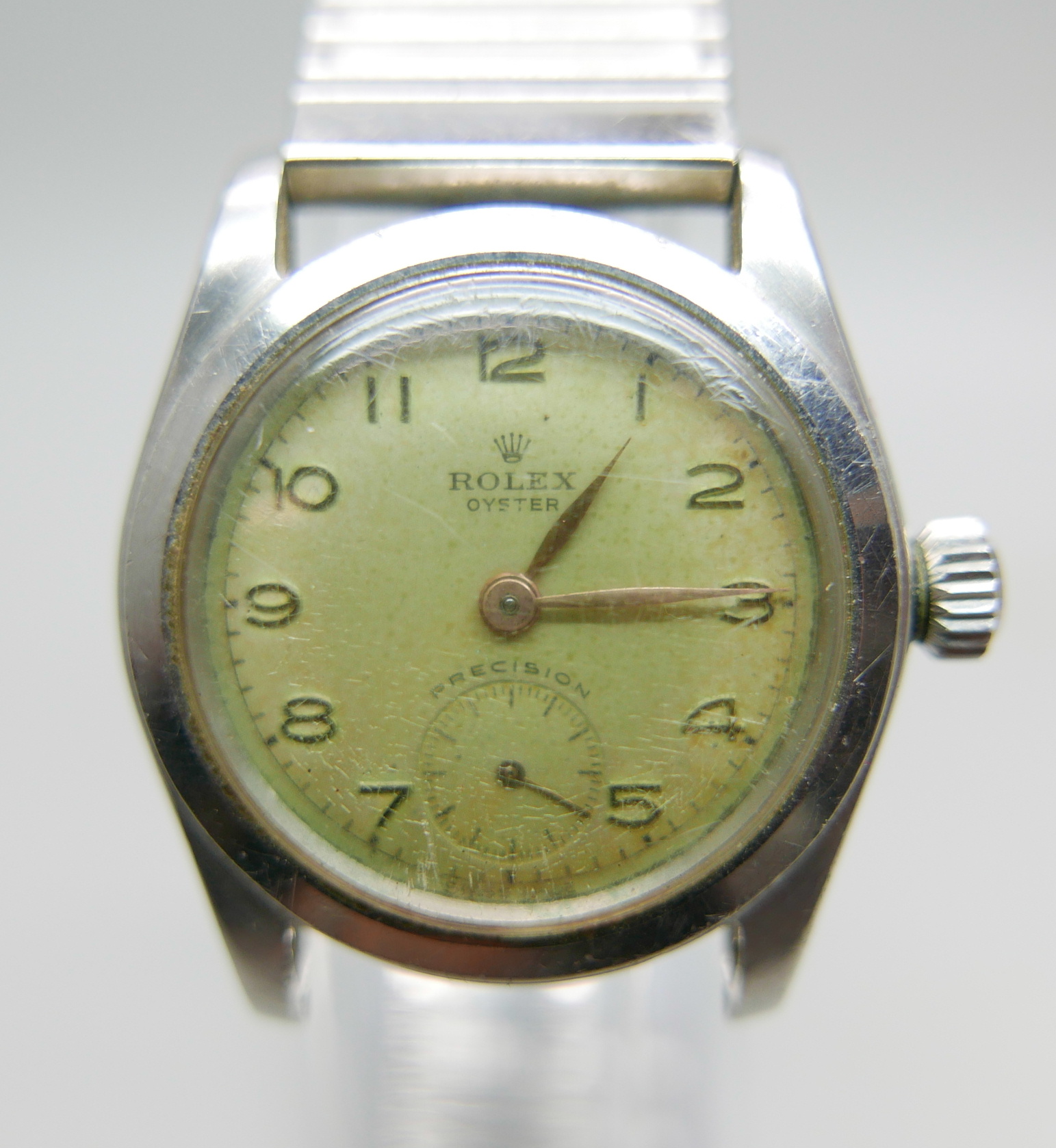 A Rolex Oyster Precision stainless steel wristwatch, case back marked 202695 and bears - Image 2 of 3